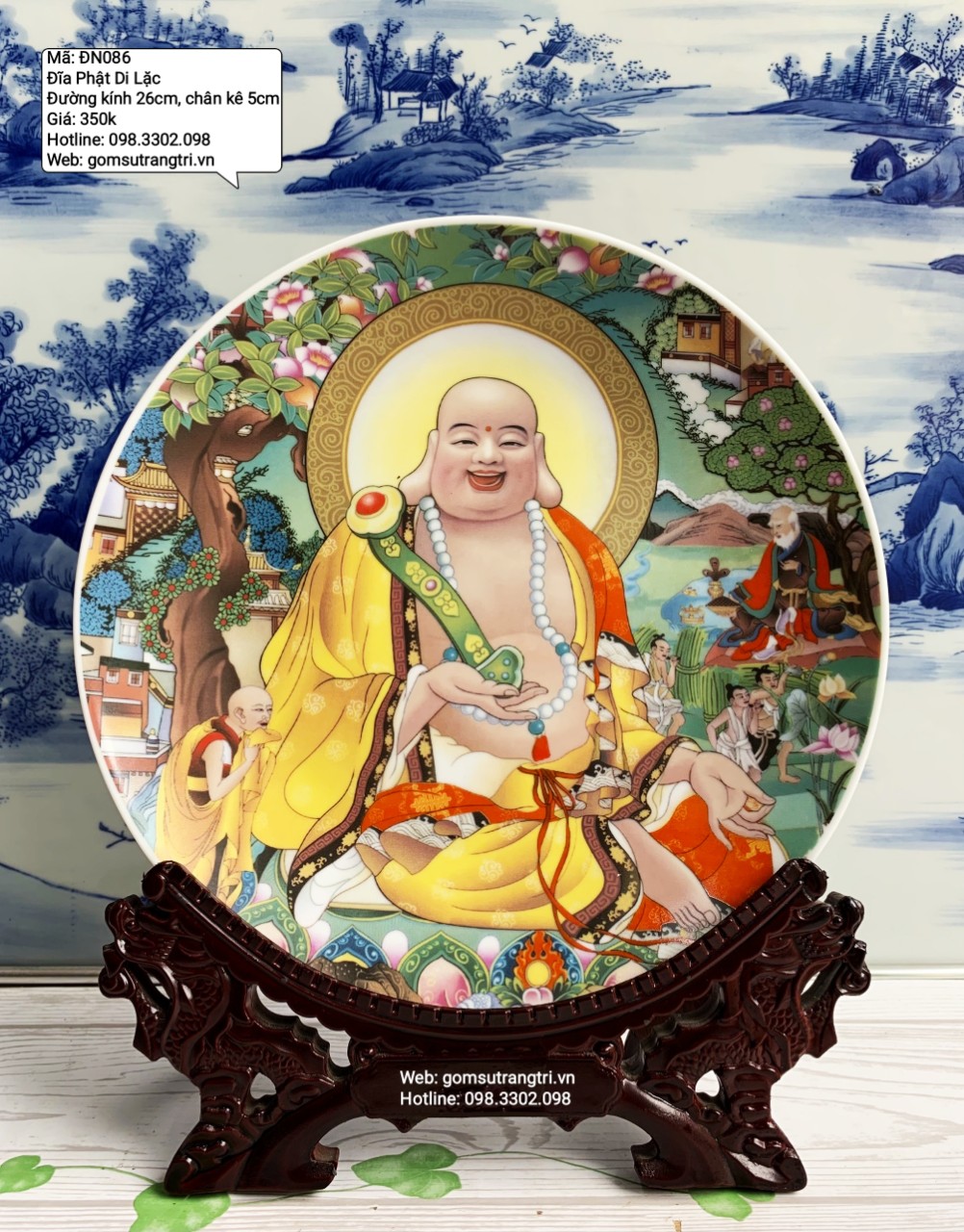 Đĩa cảnh Phật Di Lặc